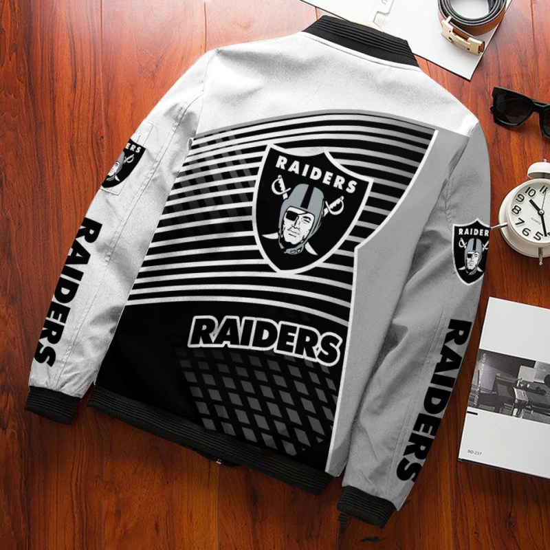 Las Vegas Raiders Bomber Jacket Back View