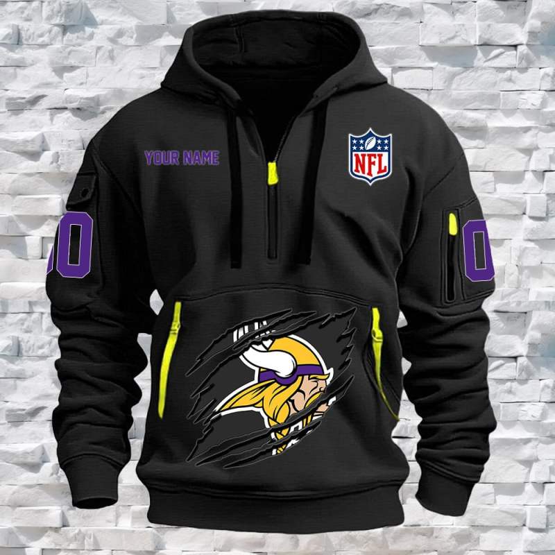Minnesota Vikings Quarter Zip Hoodie Image 2