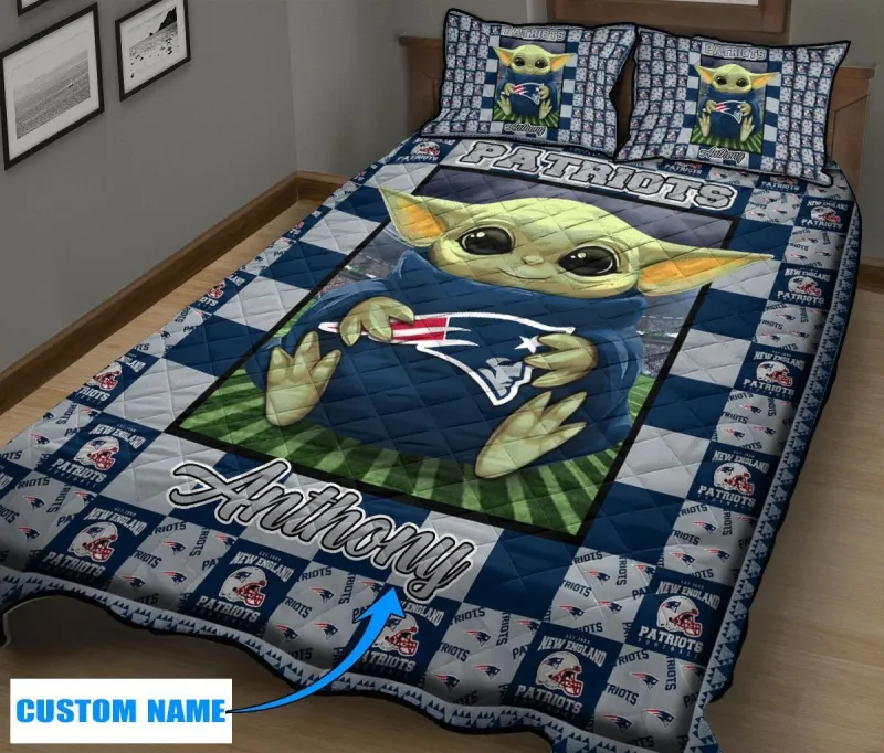 New England Patriots Personalized Quilt Set Design