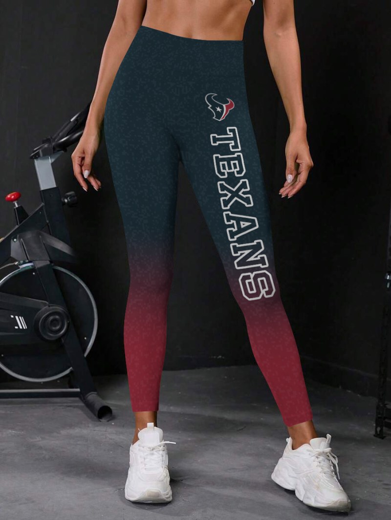 Houston Texans High Waist Push Up Printed Leggings - Side View