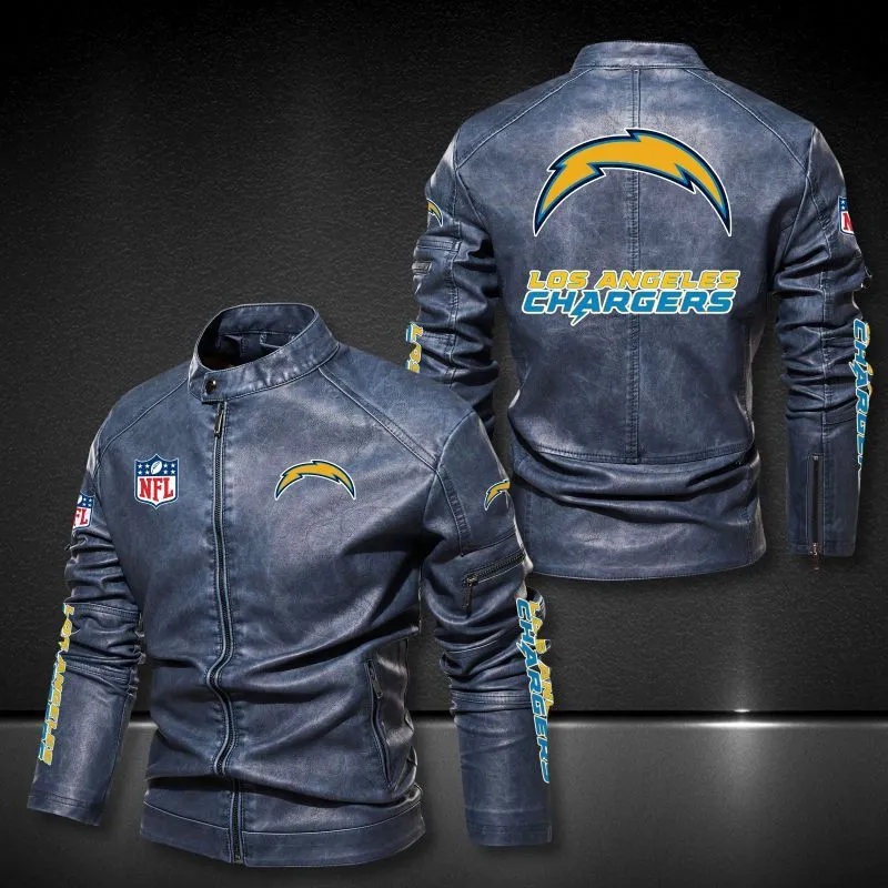 Los Angeles Chargers Leather Jacket - Side View
