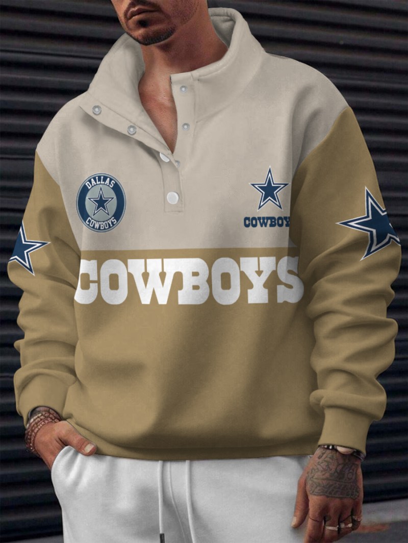 Dallas Cowboys Casual Colorful Stand Collar Sweatshirt