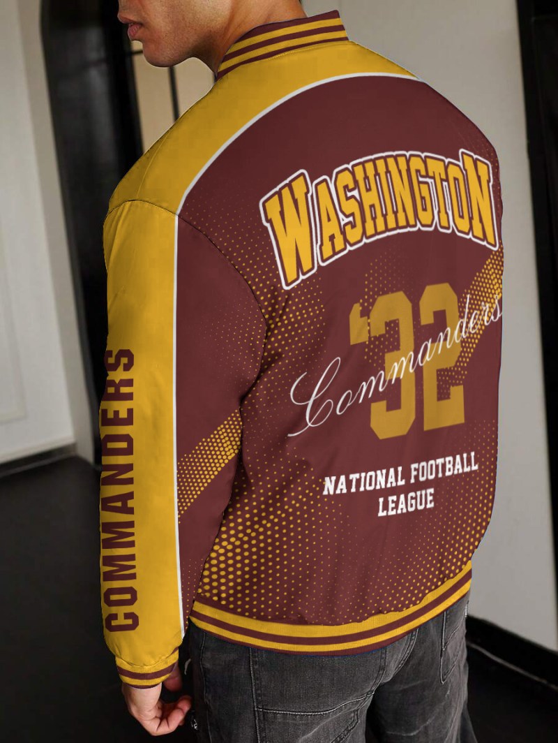 Washington Commanders Varsity Jacket Back View