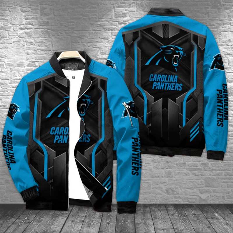 Carolina Panthers Bomber Jacket Front and Back
