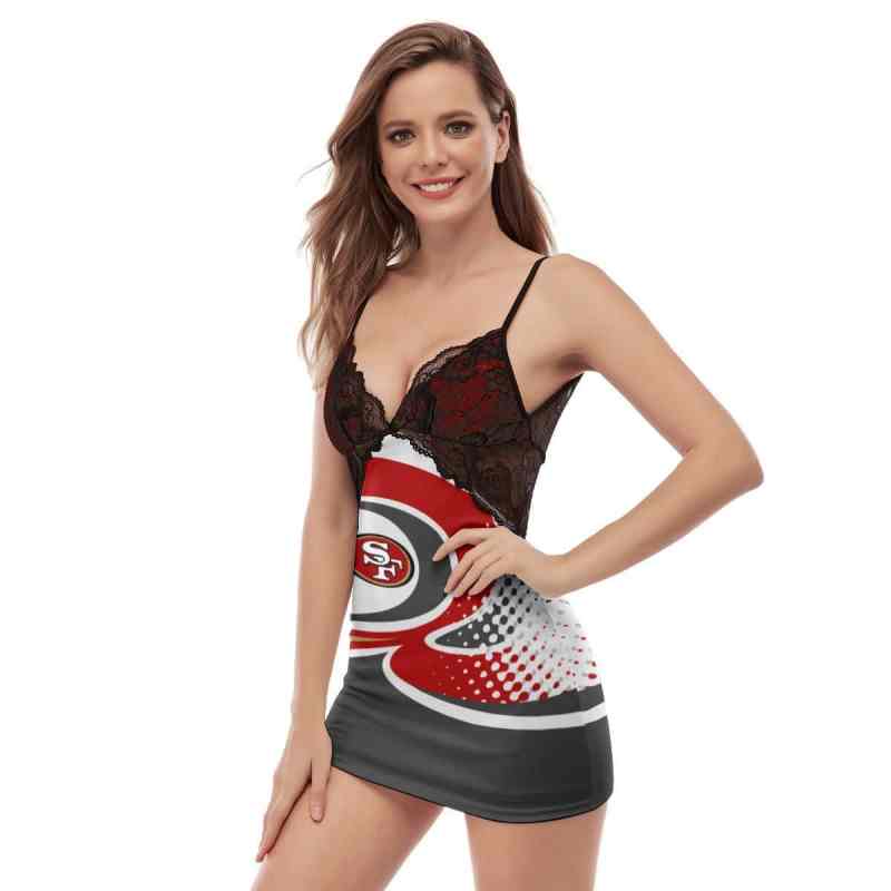 San Francisco 49ers Lace Back Strap Slip Dress 4