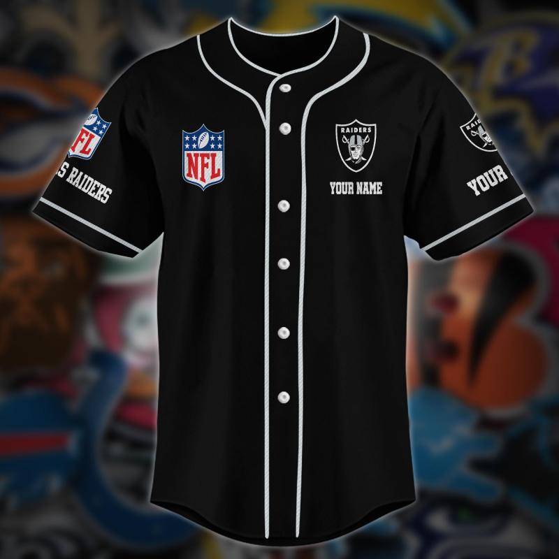 Las Vegas Raiders Baseball Shirt - Customizable