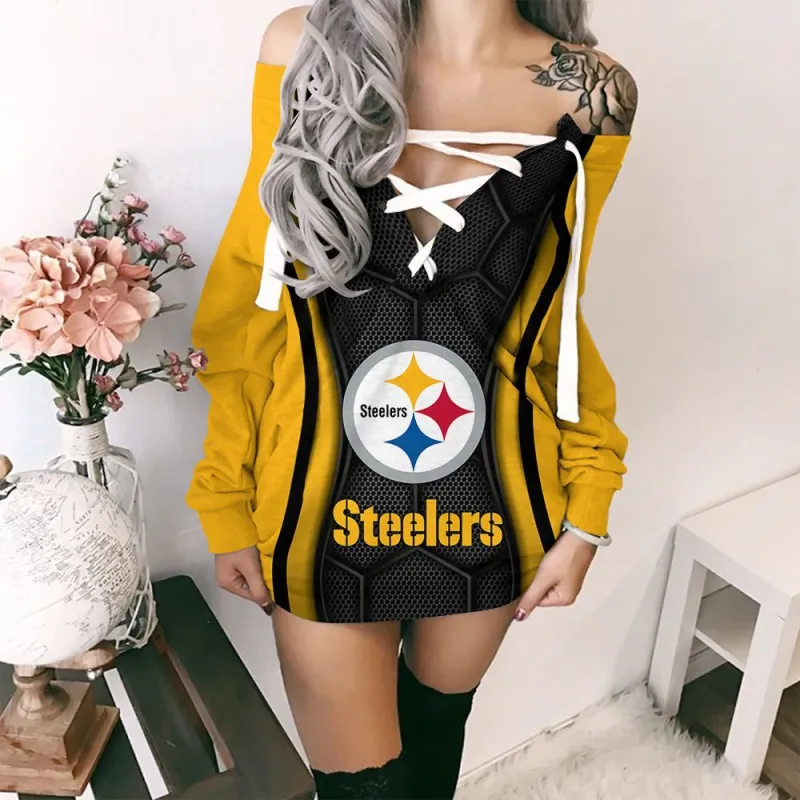 Pittsburgh Steelers Lace-Up Sweatshirt 75