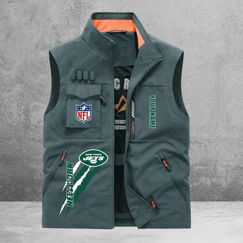 New York Jets Multi-Pockets Vest - Close Up