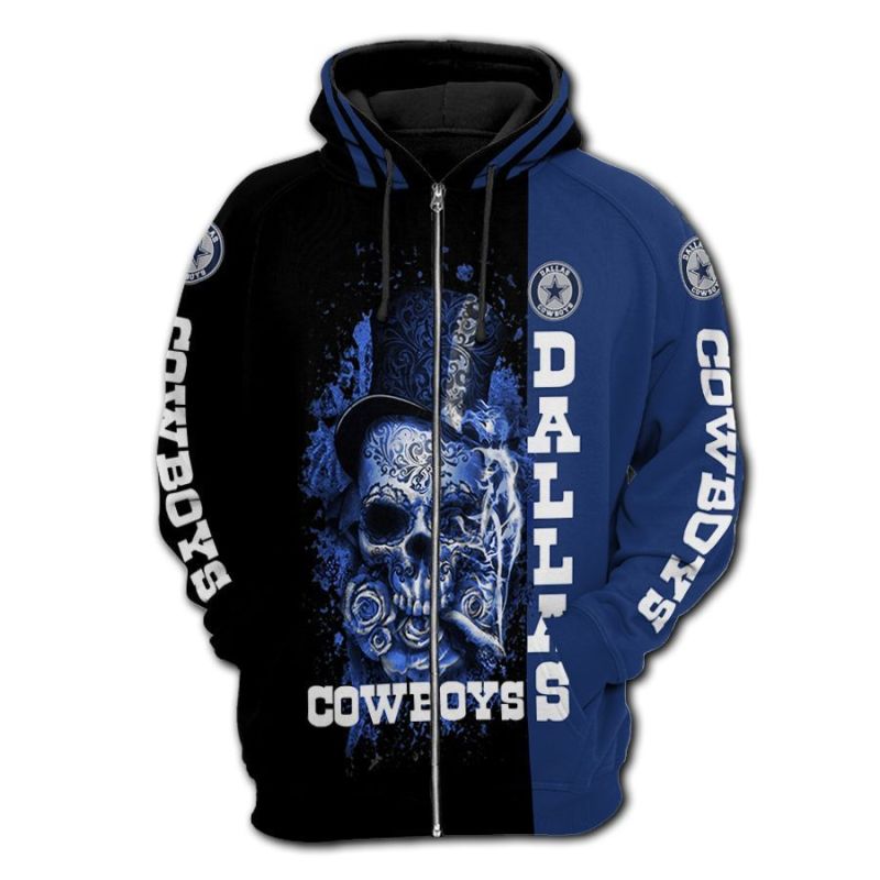 Dallas Cowboys Skull Hoodie Front