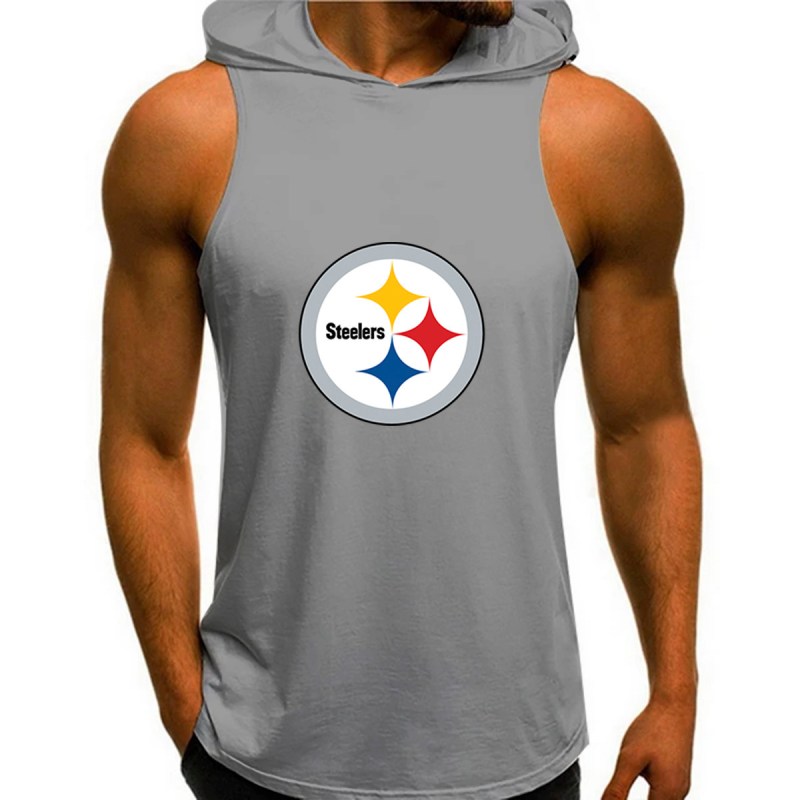 Pittsburgh Steelers Man Gym-Sport Hoodie Vest