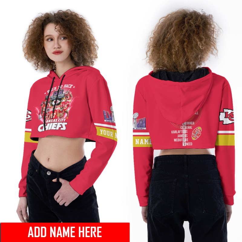 Kansas City Chiefs Personalized Croptop Hoodie and Leggings - Image 2