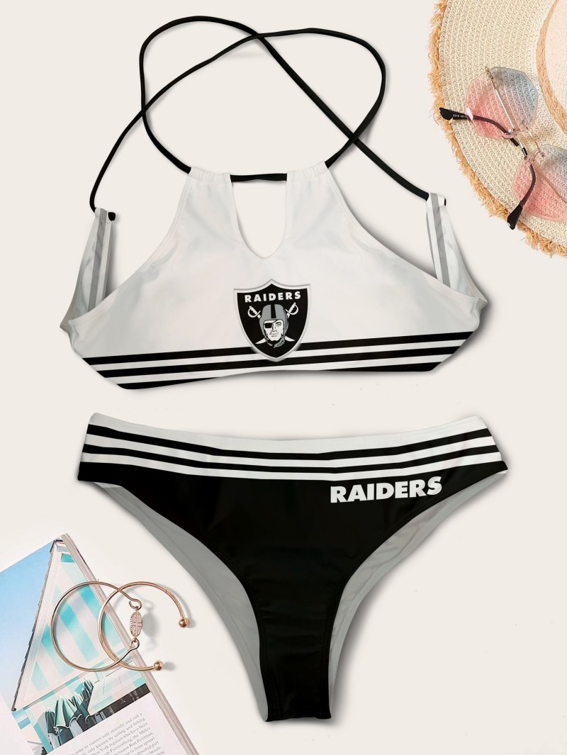Las Vegas Raiders Women's Cami Keyhole One-Piece Swimsuit