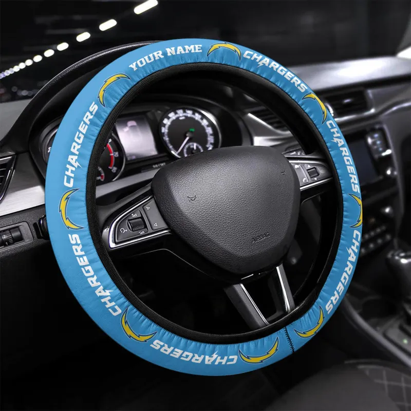 Los Angeles Chargers Personalized 3D Steering Wheel Cover
