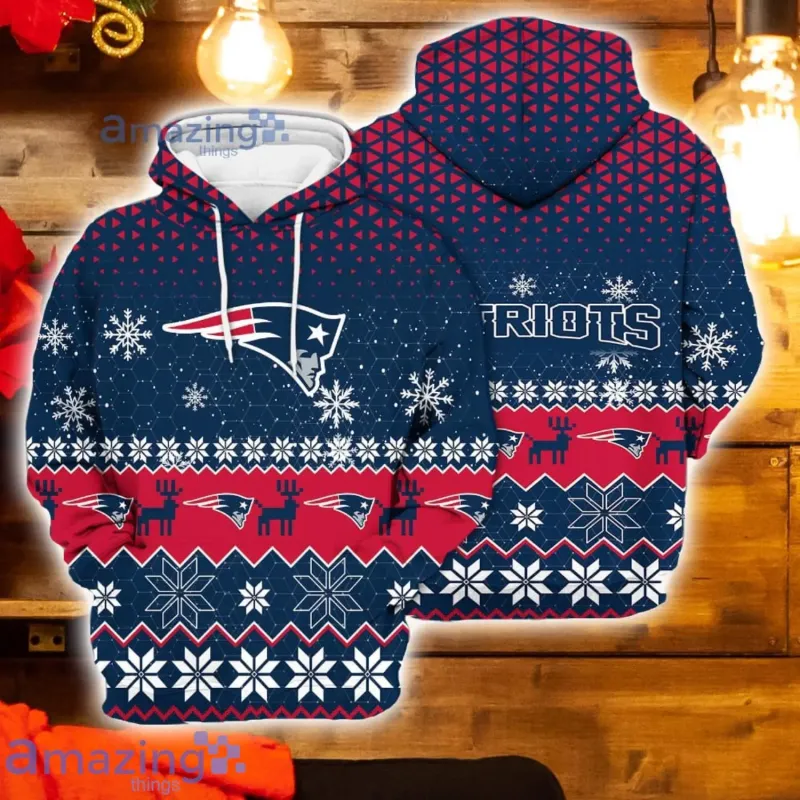 New England Patriots Ugly Christmas Hoodie - Front View