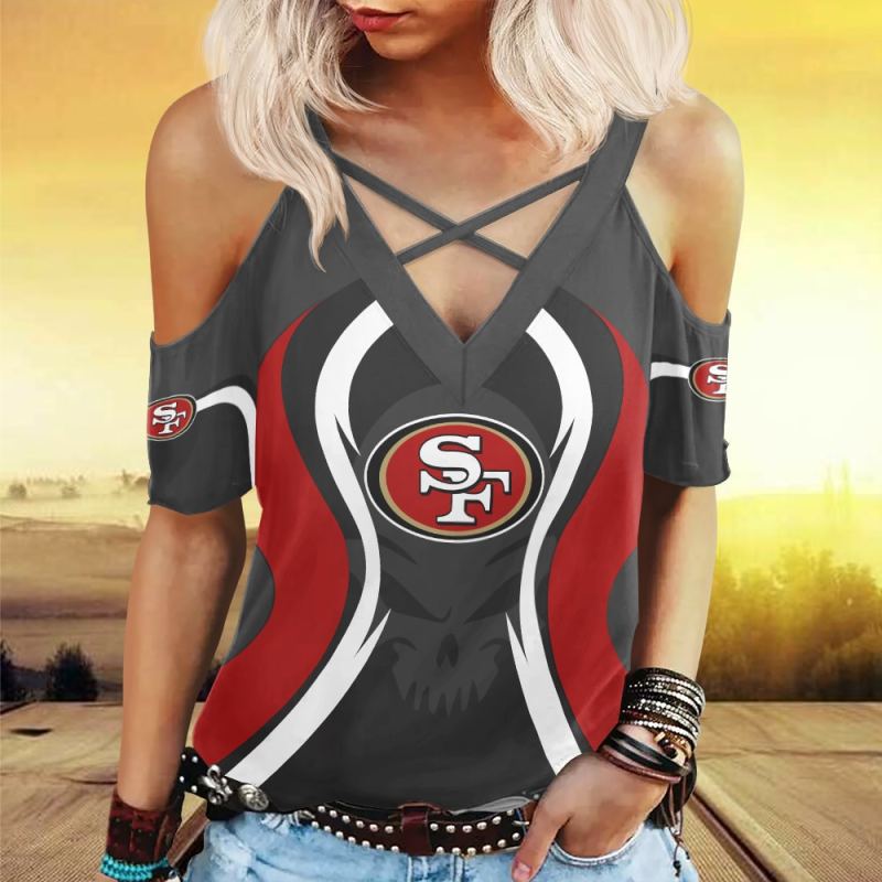 San Francisco 49ers Hollow Out Blouse Shirt