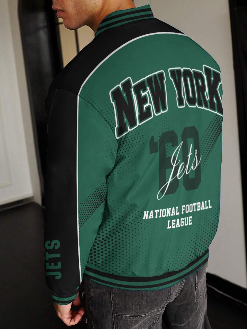 New York Jets Varsity Jacket - Back View