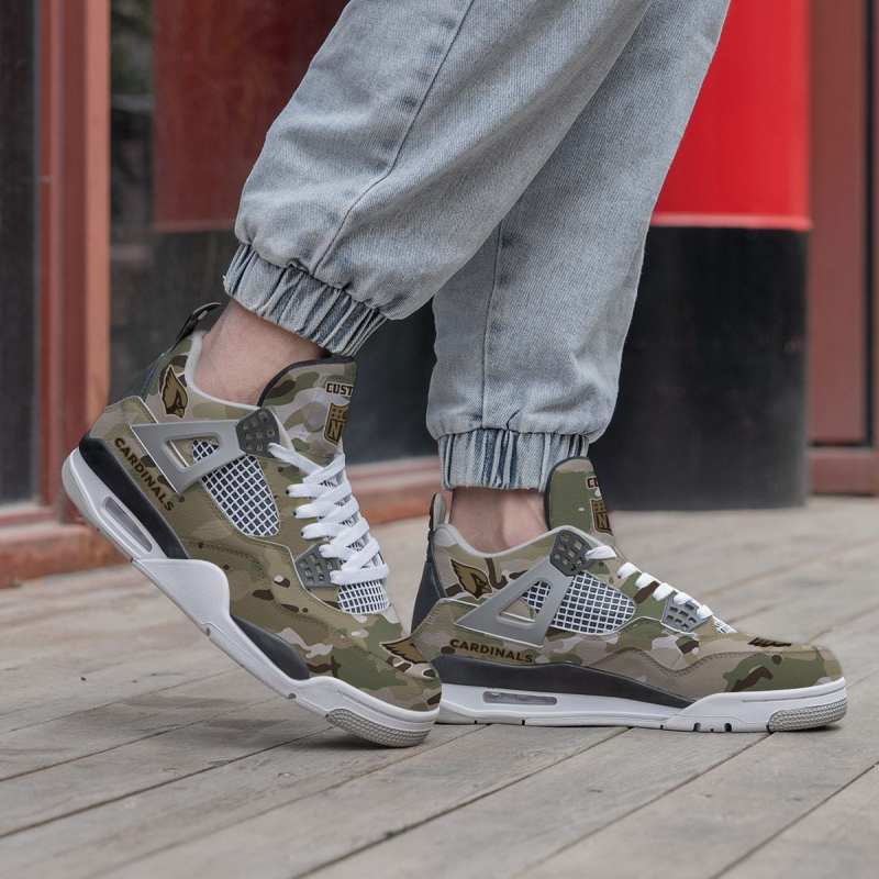 Custom Arizona Cardinals Camo AJ4 Sneakers