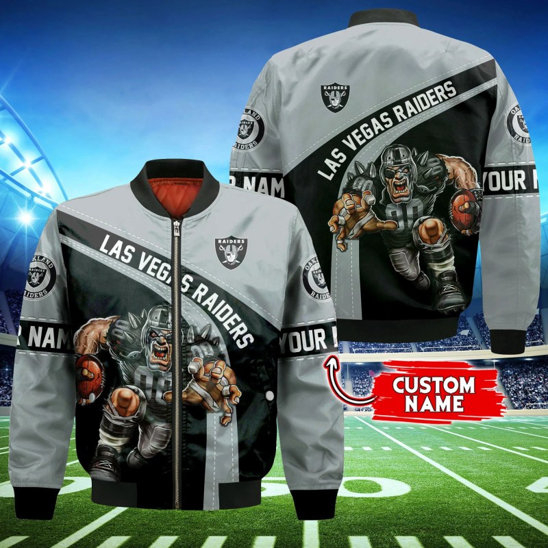 Las Vegas Raiders Personalized Thick Bomber Jacket