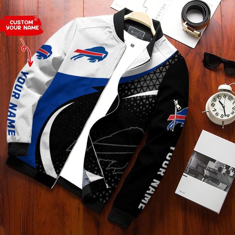 Buffalo Bills Personalized Bomber Jacket Front View