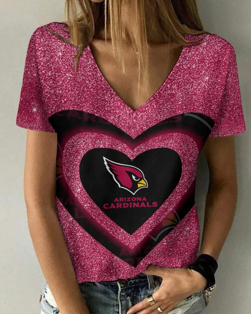 Arizona Cardinals Summer V-Neck Women T-Shirt