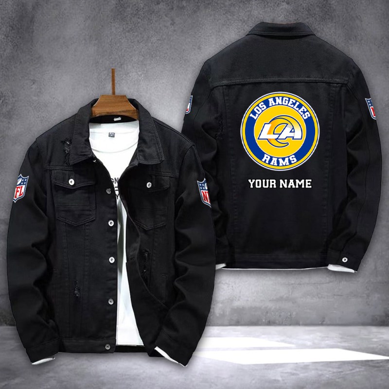 Los Angeles Rams Denim Jacket Back View