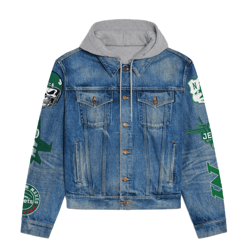 New York Jets Hooded Denim Jacket 2