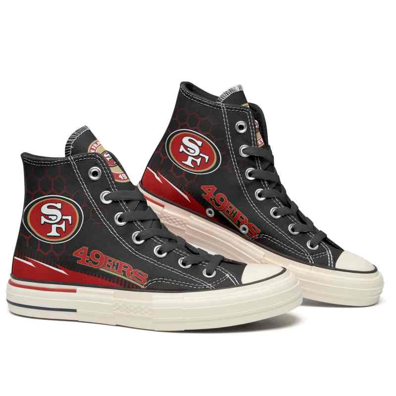 San Francisco 49ers New High Top Canvas Shoes 2