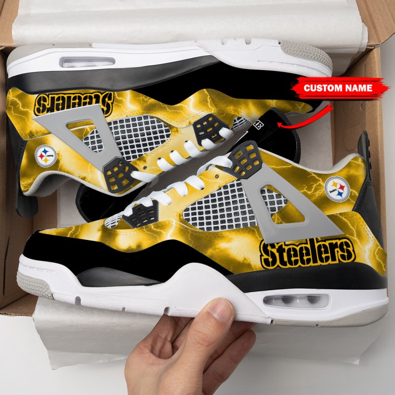 Pittsburgh Steelers Personalized AJ4 Sneaker