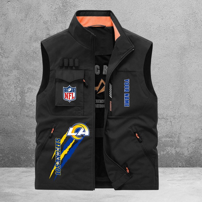 Los Angeles Rams Personalized Multi-Pockets Vest Image 1