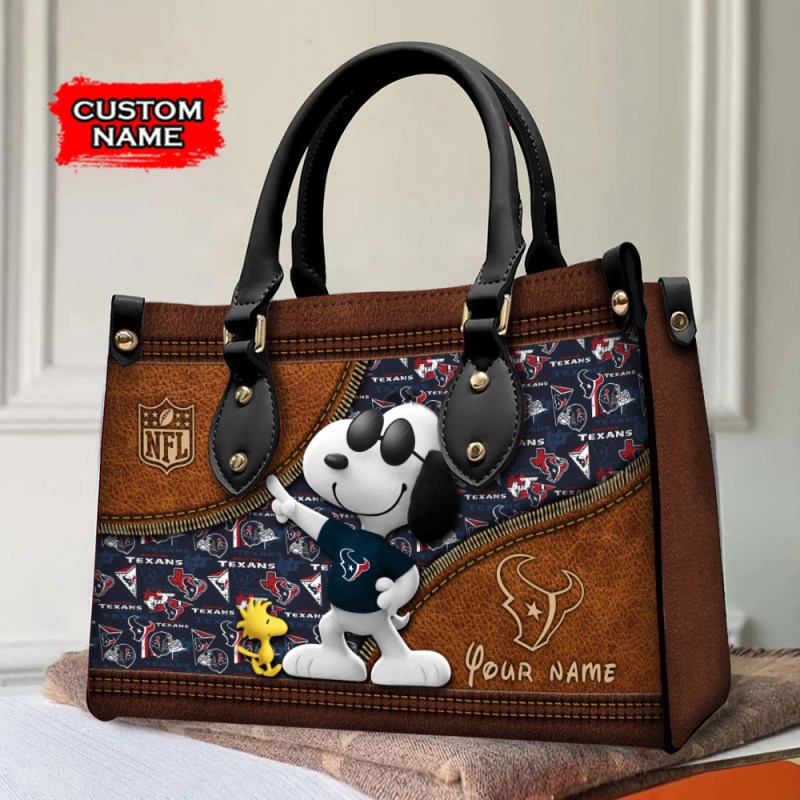 Premium Leather Houston Texans Hand Bag