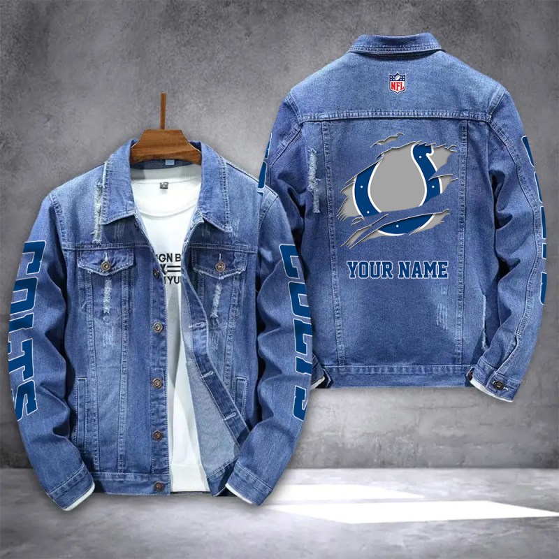 Indianapolis Colts Personalized New Denim Jacket