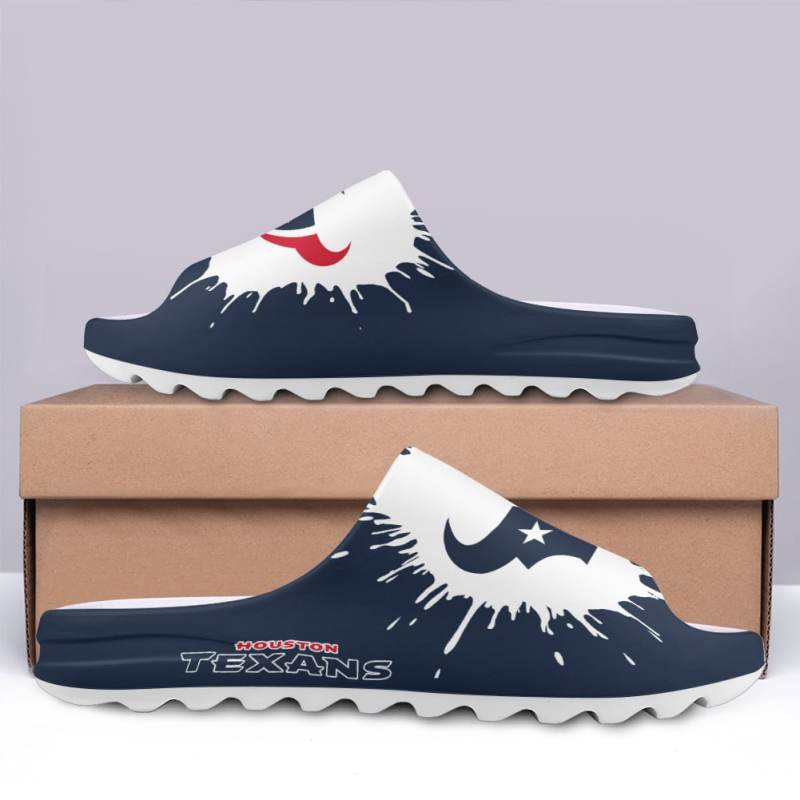 Houston Texans Yeezy Slippers Mockup