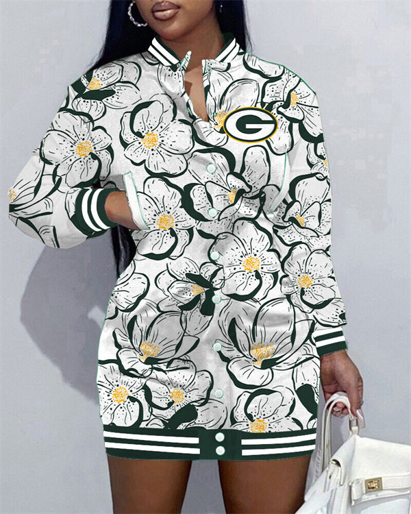 Green Bay Packers Women Button Down Jacket Dress