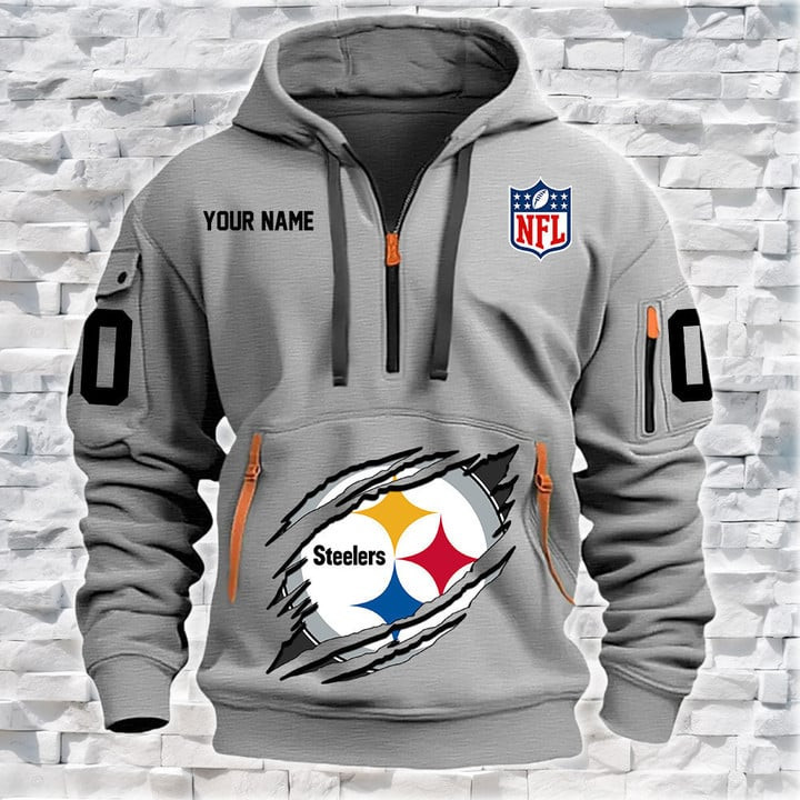 Pittsburgh Steelers Quarter Zip Hoodie