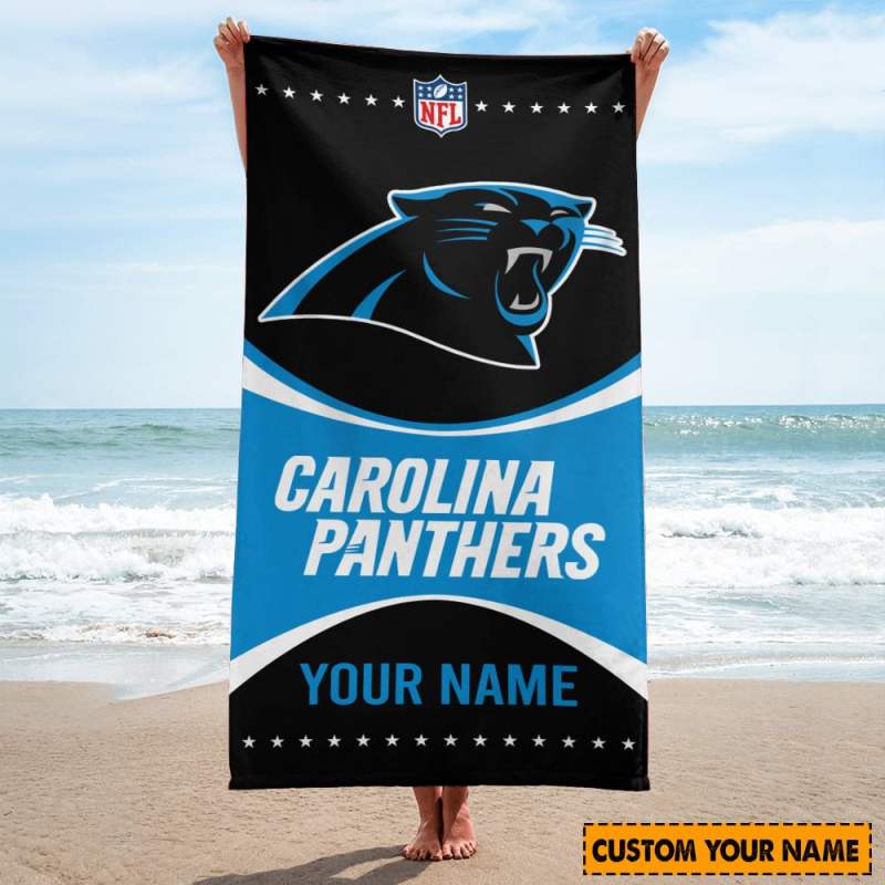 Carolina Panthers Beach Towel - Side View