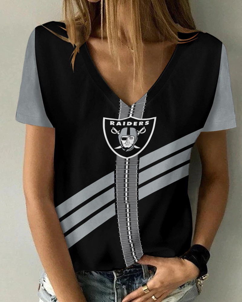 Las Vegas Raiders V-neck T-shirt Front View