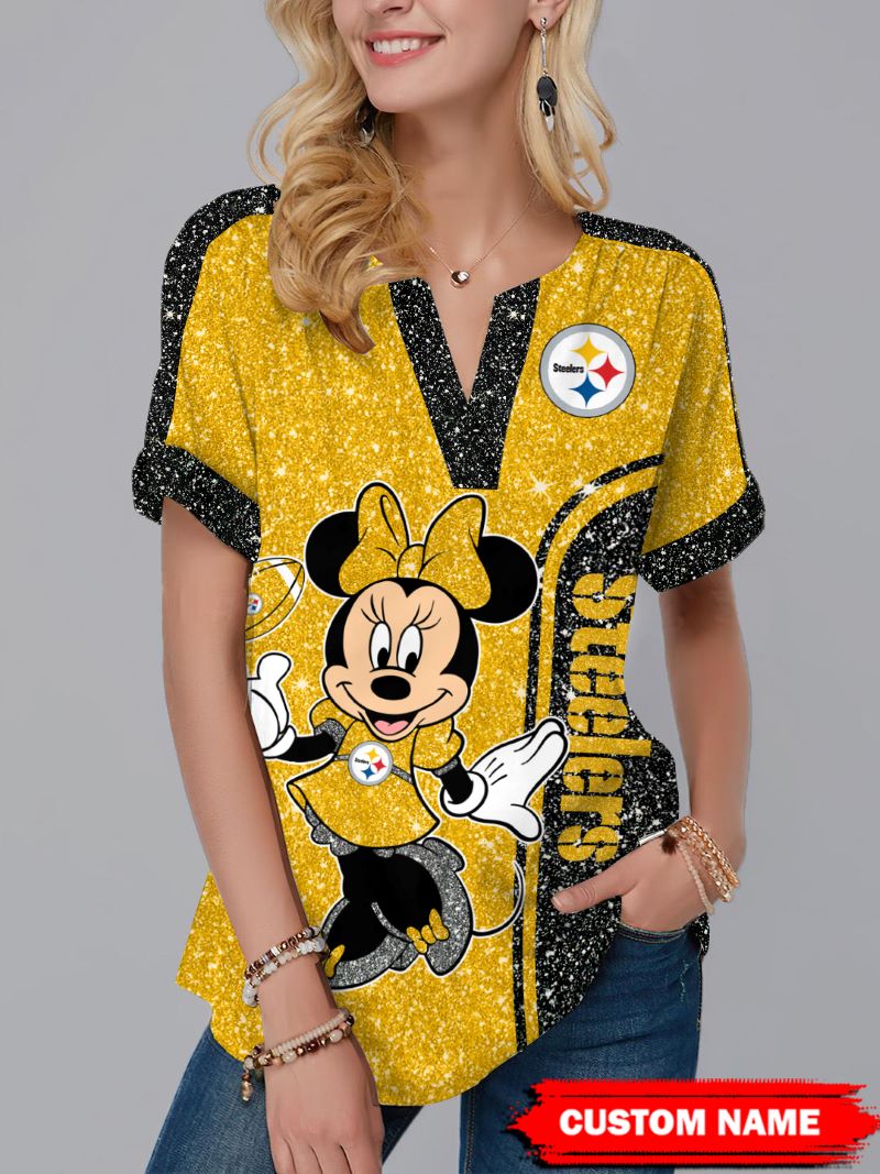 Pittsburgh Steelers Personalized Fashion Short Sleeve V-Neck Shirt