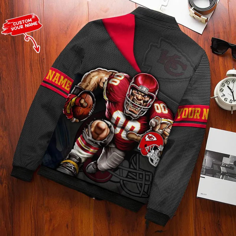Kansas City Chiefs Personalized Bomber Jacket - Back View