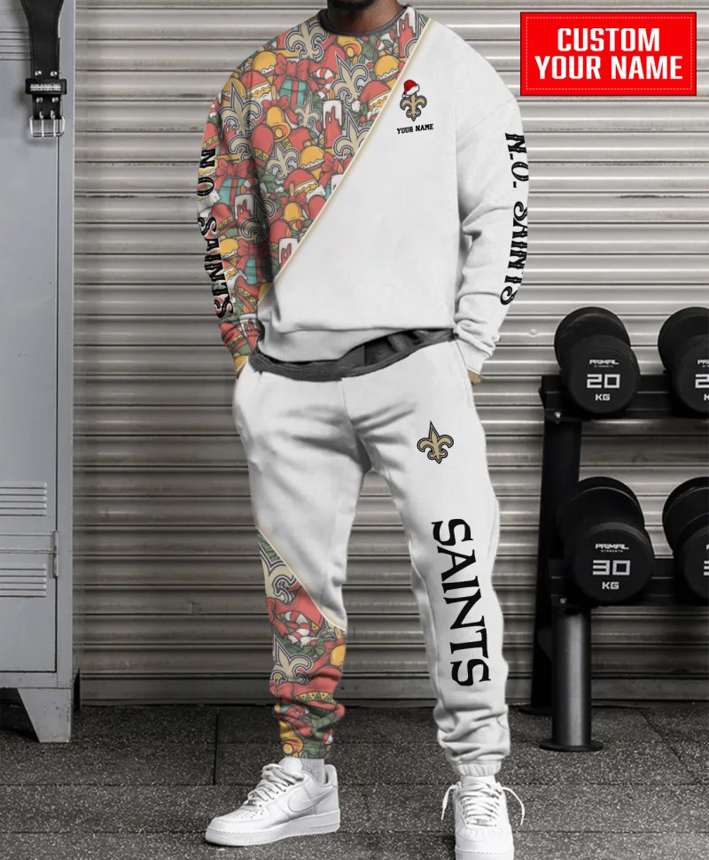 New Orleans Saints Christmas Pattern Sweatshirt and Sweatpants