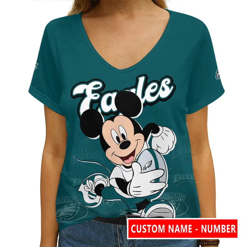 Philadelphia Eagles V-neck T-shirt - Side View