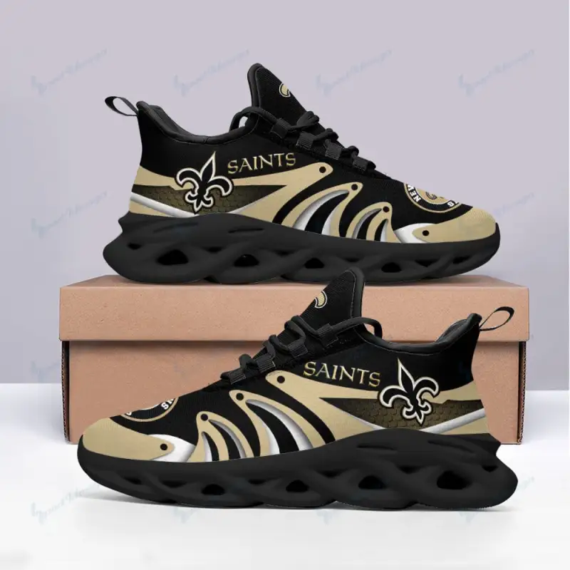 New Orleans Saints Yezy Running Sneakers Side View