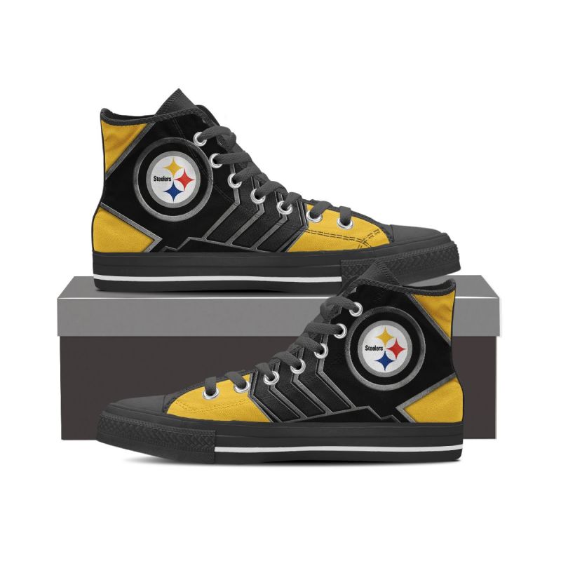 Pittsburgh Steelers High Top Shoes Front View