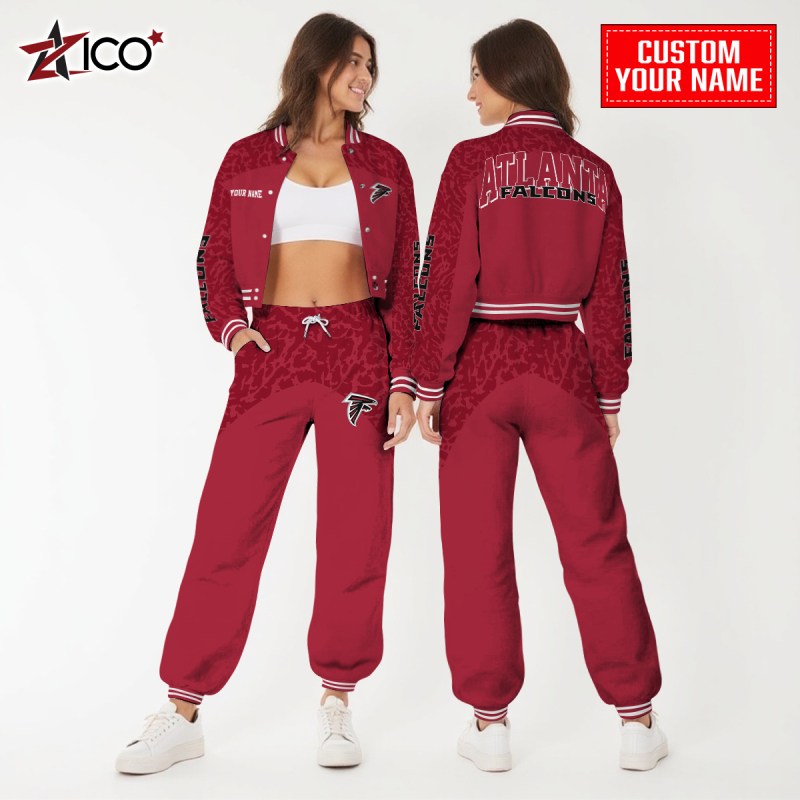 Atlanta Falcons Combo Crop Varsity Jacket Studio
