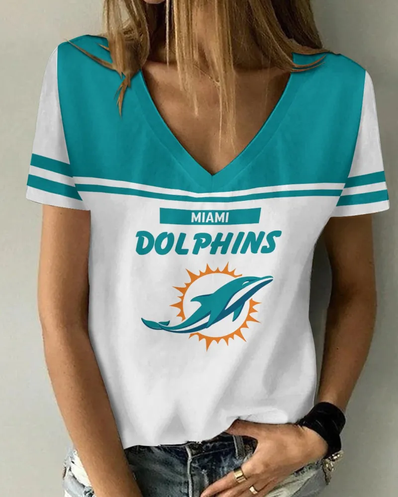Miami Dolphins V-neck Women's T-shirt