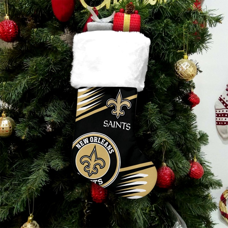 New Orleans Saints Personalized Christmas Socks - Front View
