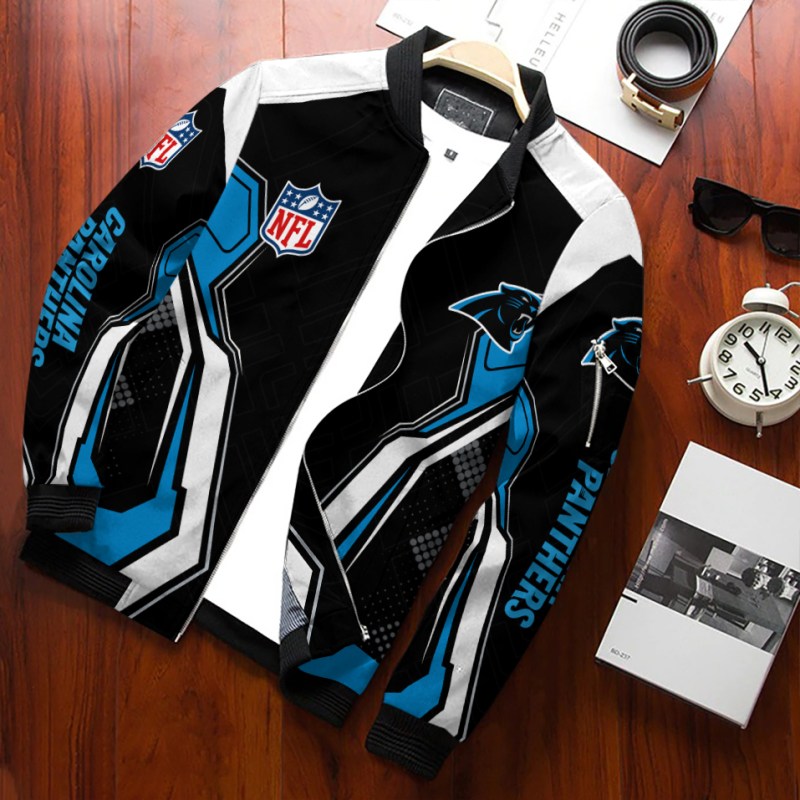 Carolina Panthers Bomber Jacket Front View