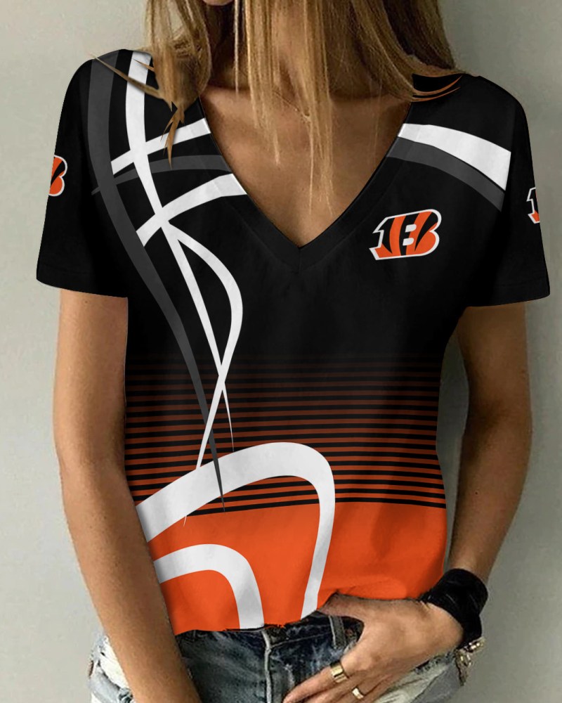 Cincinnati Bengals V-Neck Women T-Shirt