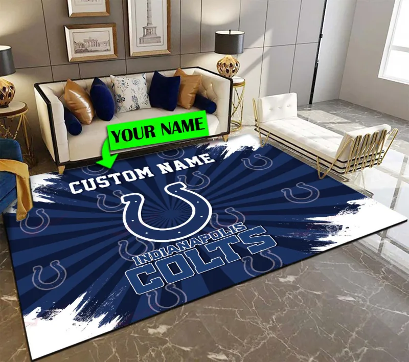 Indianapolis Colts Personalized Premium Rectangle Rug 54
