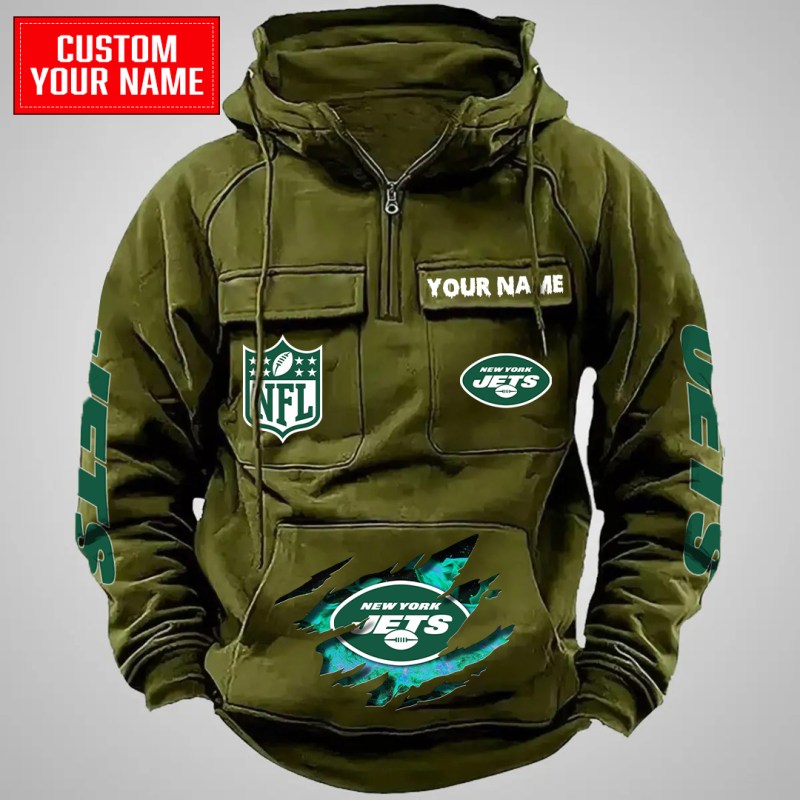 New York Jets Zip Hoodie Green