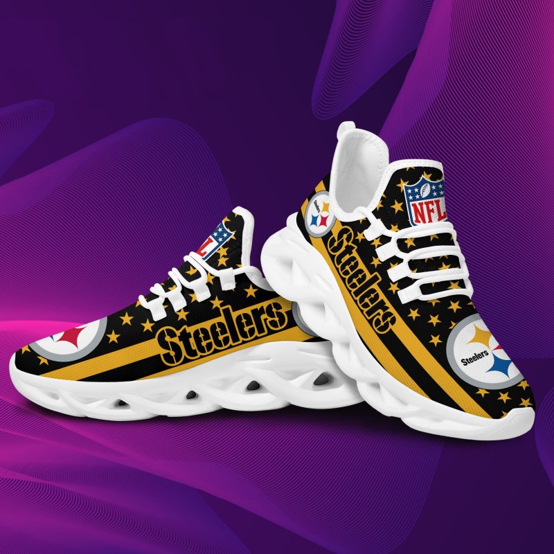 Pittsburgh Steelers Yezy Running Sneakers Back View